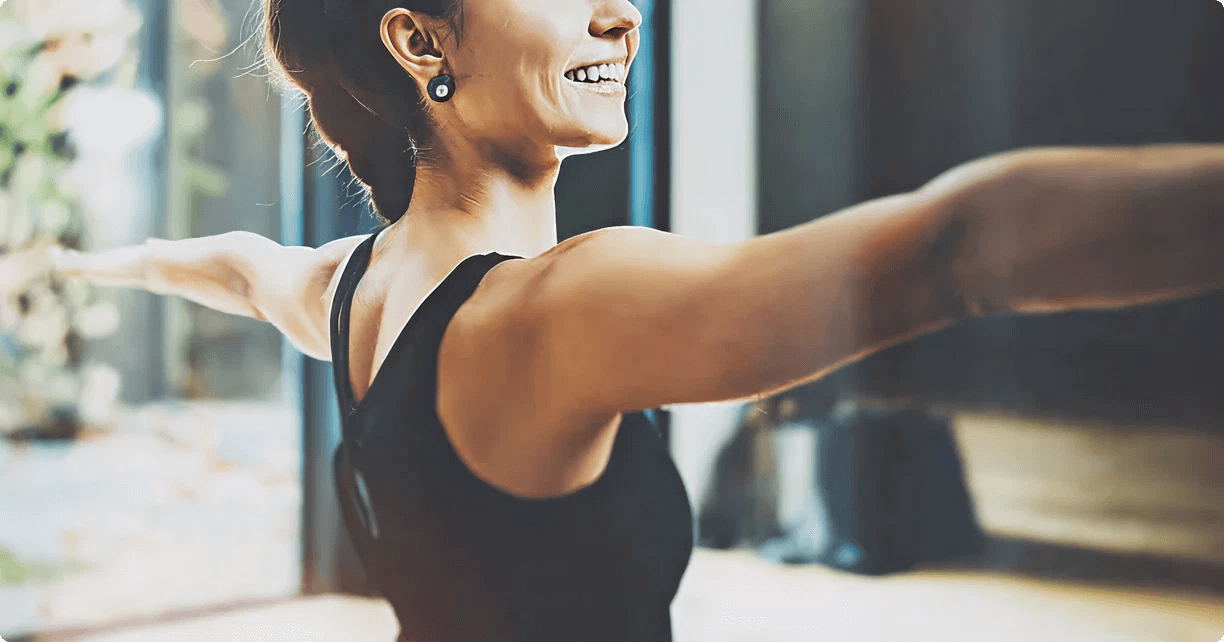 リラックスしてトレーニングしている様子